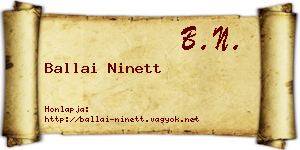 Ballai Ninett névjegykártya